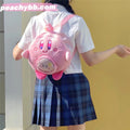 Kirby Shape Inspired Pink Plush Backpack