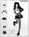 Y2K Hello Kitty Inspired T-shirt with Black Bolero Shrug and Black Leather Layered Mini Skirt