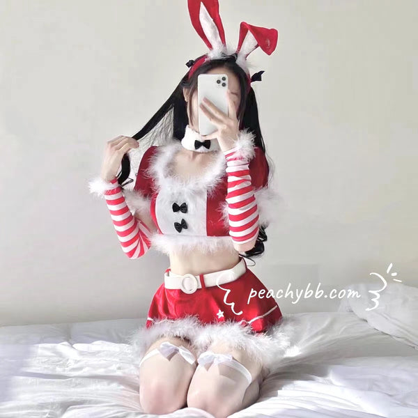 Christmas Bunny Red 5 PCs Set Costume