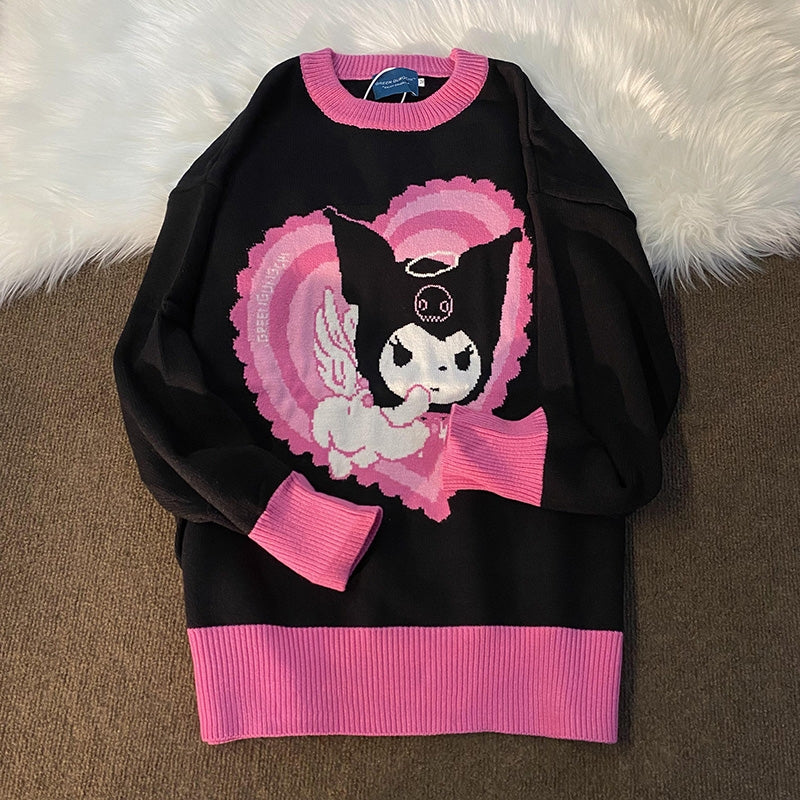 Kuromi Inspired Black and Pink Sweater Jumper (only 3 left) – PeachyBaby