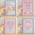 Soft Kawaii Aesthetic Wall Picture with Pink and Blue Frames