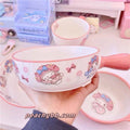 My Melody Inspired Pink Ceramic Bowl Plate Soup Bowl with Handle