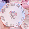 My Melody Inspired Pink Ceramic Bowl Plate Soup Bowl with Handle